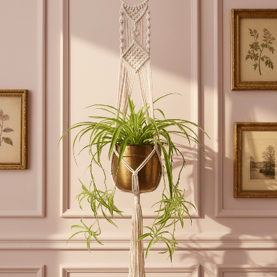 Macramé Plante Bohème SuspendCosy au mur vintage