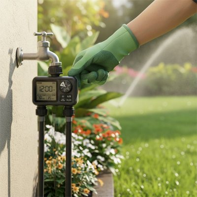 Programmateur arrosage intelligent GreenControl à deux sorties d'Eau indépendantes