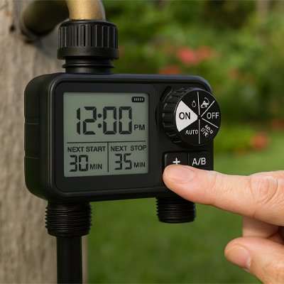 Programmateur arrosage  intelligent GreenControl avec écran LCD rétroéclairé