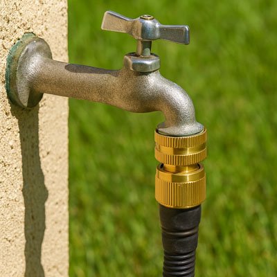 Adaptateur robinet universel Laiton Durable doré arrière plan herbe