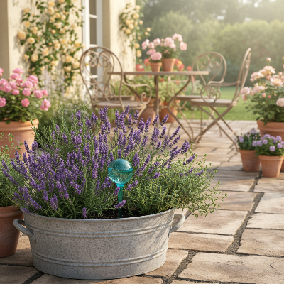 Arrosage goutte à goutte EcoDrop sur Patio campagne française