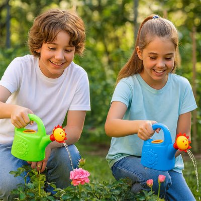 Arrosage de fleurs avec l'Arrosoir -plastique pour enfant Rigol - Eau 