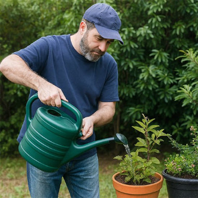 Arrosage des plantes avec l'arrosoir jardin embout amovible JardinO