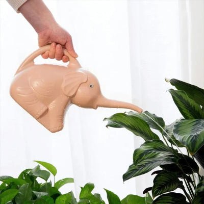 Arrosoir plastique Elephant-Eau rose arrosant une plante intérieure