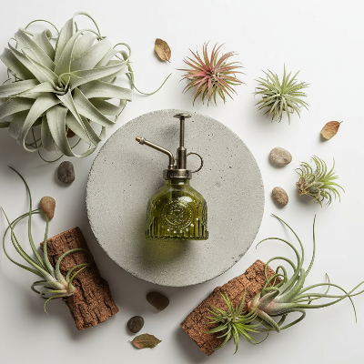 Brumisateur Plante Verre Dark Vintage  avec Tillandsias