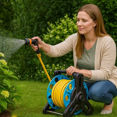 Dévidoir tuyau arrosage AquaRoll Compact esthétique