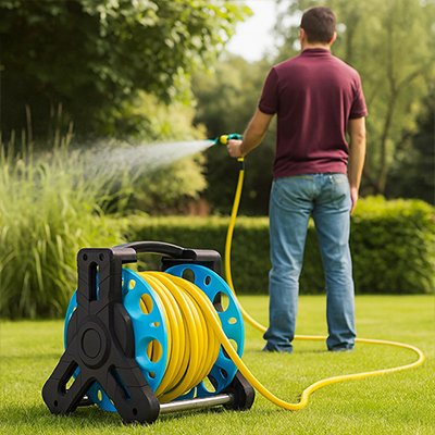 Dévidoir tuyau arrosage AquaRoll Compact  utile au jardin