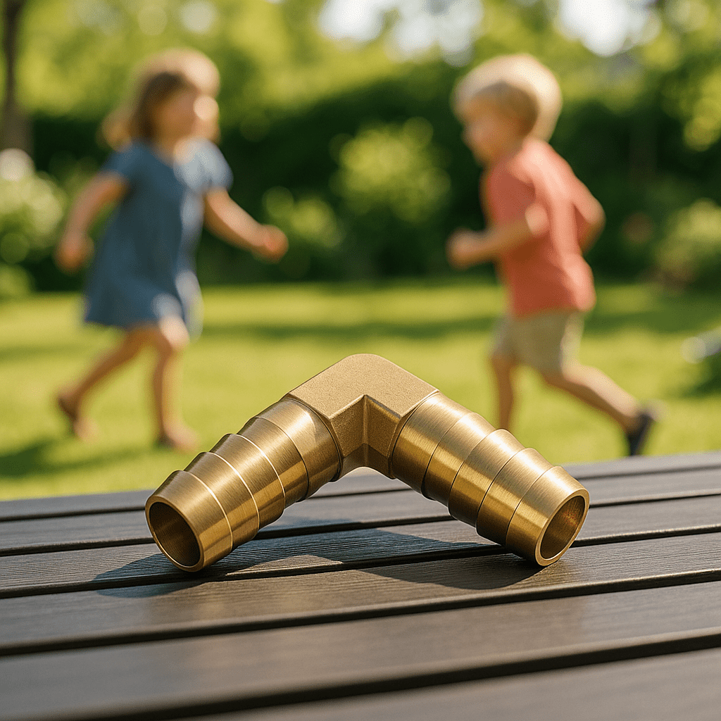 Embout Tuyau Arrosaage Connecteur L Cannelé sur table jardin extérieur