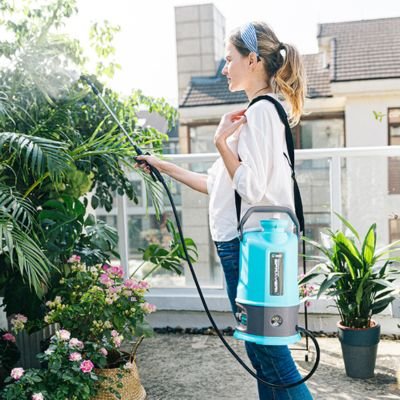 Traitement du fweillage et des fleurs avec le Pulvérisateur Jardin Électrique 8L MaxJardin