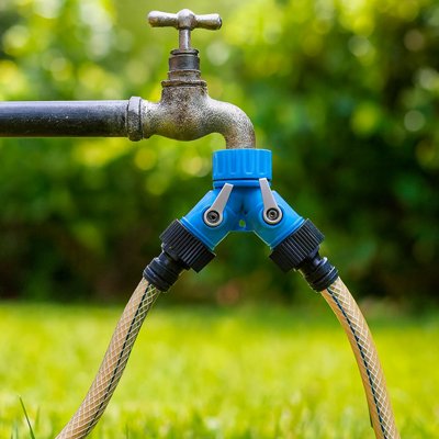 Raccord pour tuyau arrosage en Y GardenPlus s'adapte à tuyaux et robinet standards