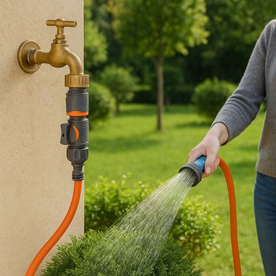 Raccord tuyau arrosage EasyConnect sur robinet extérieur