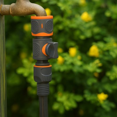 Raccord tuyau arrosage EasyConnect avec vanne d'arrêt