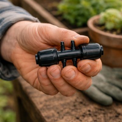 quadruple sortie du Raccord tuyau arrosage TriFlo kit dans main jardinier