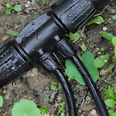 Raccord tuyau arrosage TriFlo 4-7mm double en gros plan