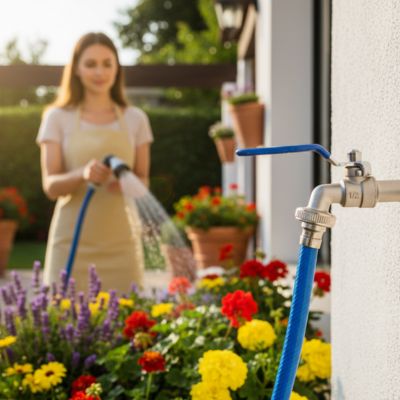 Jardinière arrosant fleurs avec Robinet de jardin Laiton Anti-Fuites