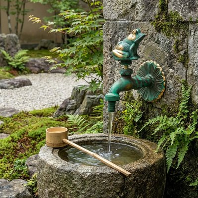 Robinet de jardin Sa Majesté Grenouille décorative