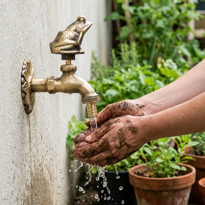 Robinet de jardin Sa Majesté Grenouille lavage mains