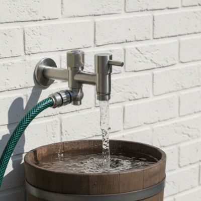 Robinet double sortie FrosProtect à double usage simultané (boyau+robinet)