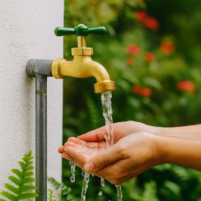 Robinet jardin | Laiton Doré Antigel