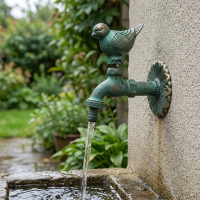 robinet mural extérieur oiZ-Eau au fini bronze oxydé