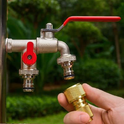 Robinets double sortie Laiton Efficient avec raccords rapide pour une facilité d'usage