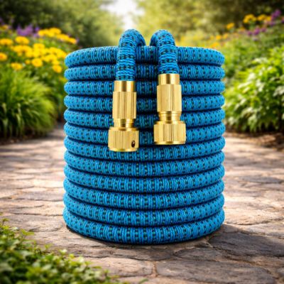 Tuyau arrosage extensible 25' 3foisFlex bleu zebré noir