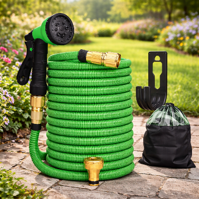 Tuyau arrosage extensible 30m FlexiFlow Hydra vert pomme