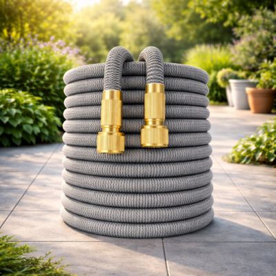 Tuyau arrosage extensible 25' 3foisFlex gris pâle