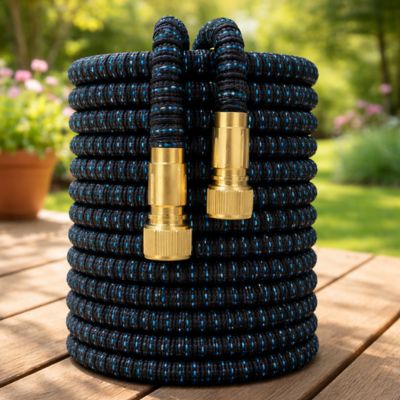 Tuyau arrosage extensible 50' 3foisFlex noir zebré bleu