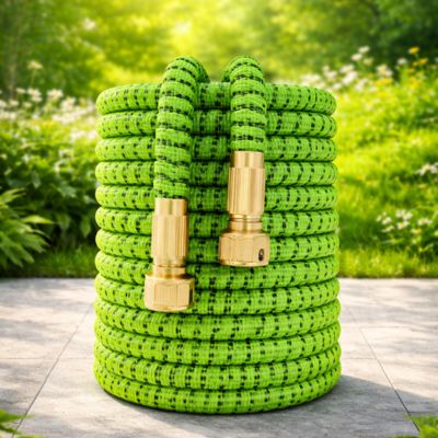 Tuyau arrosage extensible 50' 3foisFlex vert fluo zebré noir