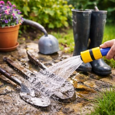 Nettoyage outils avec Tuyau arrosage Extenso Premium 
